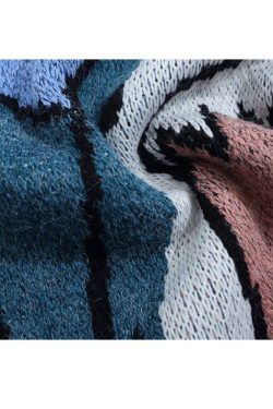 Style Core Aesthetics, New Style Trends Cute Shark Pattern Turtleneck Knit Sweater