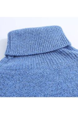 Style Core Aesthetics, New Style Trends Cute Shark Pattern Turtleneck Knit Sweater