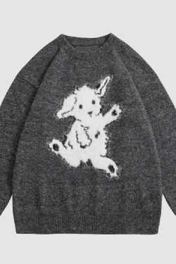 Style Core Aesthetics, New Style Trends Dancing Goat Pattern Sweater