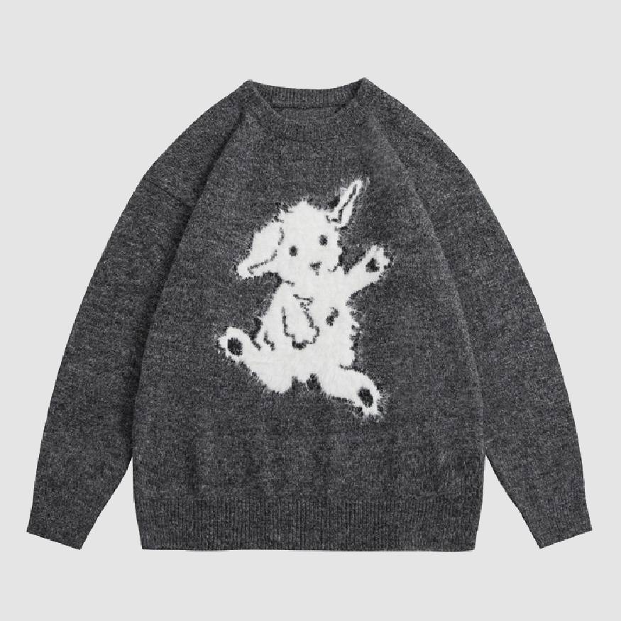 Style Core Aesthetics, New Style Trends Dancing Goat Pattern Sweater Style Core Aesthetics, New Style Trends Dancing Goat Pattern Sweater