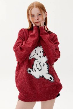 Style Core Aesthetics, New Style Trends Dancing Goat Pattern Sweater