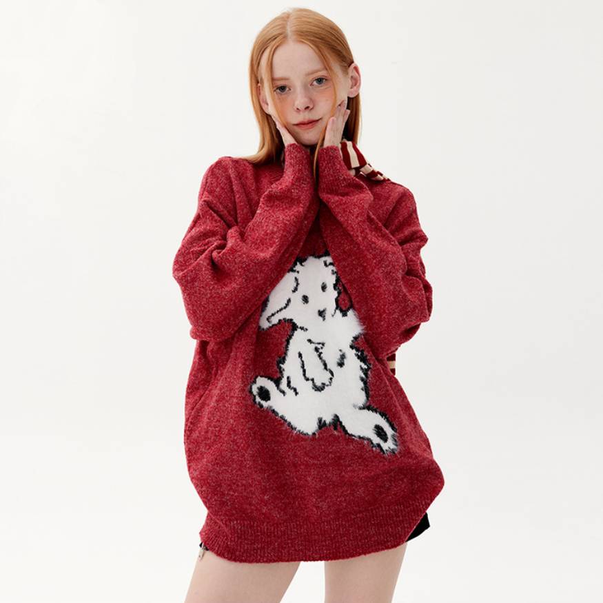 Style Core Aesthetics, New Style Trends Dancing Goat Pattern Sweater Style Core Aesthetics, New Style Trends Dancing Goat Pattern Sweater