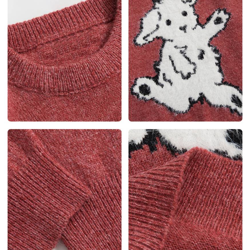 Style Core Aesthetics, New Style Trends Dancing Goat Pattern Sweater Style Core Aesthetics, New Style Trends Dancing Goat Pattern Sweater