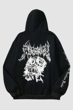 Style Core Aesthetics, New Style Trends Dark Style Skull Line Hoodies