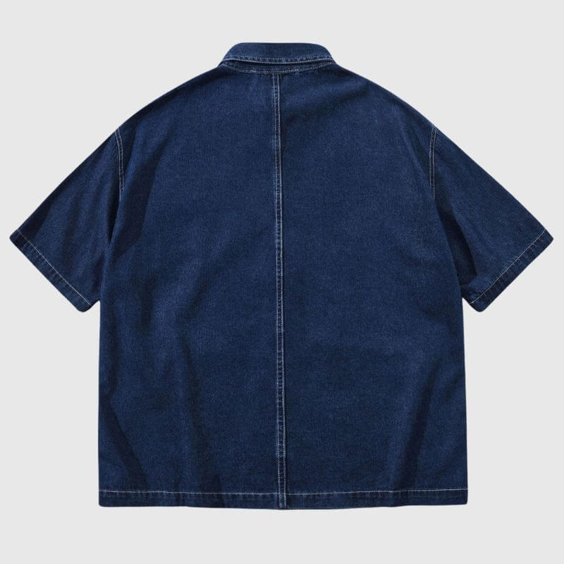 Style Core Aesthetics, New Style Trends Denim Multi-pocket Shirts Style Core Aesthetics, New Style Trends Denim Multi-pocket Shirts