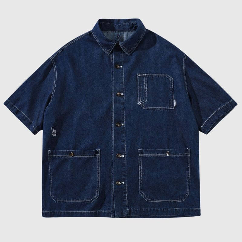 Style Core Aesthetics, New Style Trends Denim Multi-pocket Shirts Style Core Aesthetics, New Style Trends Denim Multi-pocket Shirts