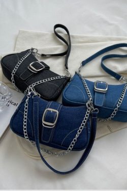 Style Core Aesthetics, New Style Trends Denim Shoulder Baguette Bag