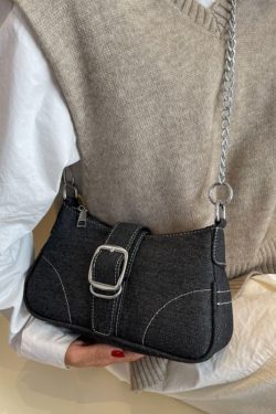 Style Core Aesthetics, New Style Trends Denim Shoulder Baguette Bag