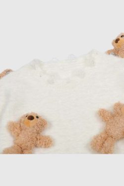 Style Core Aesthetics, New Style Trends Detachable Bear Knit Sweater