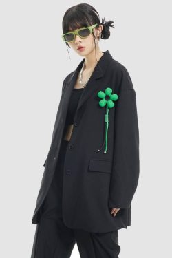 Style Core Aesthetics, New Style Trends Detachable Flower Decor Blazer