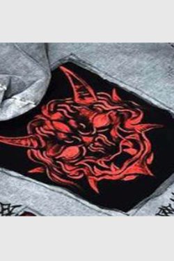 Style Core Aesthetics, New Style Trends Devil Patchwork Hoodie