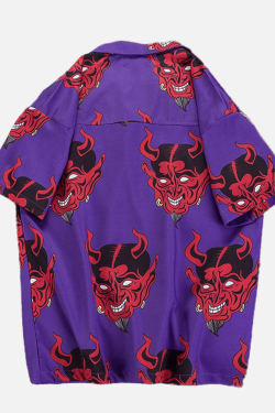 Style Core Aesthetics, New Style Trends Devil Print Summer Shirt