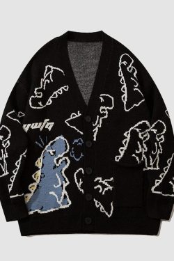 Style Core Aesthetics, New Style Trends Dinosaur Cardigan Sweater