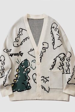 Style Core Aesthetics, New Style Trends Dinosaur Cardigan Sweater