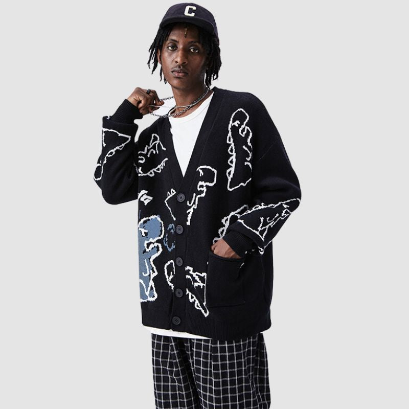 Style Core Aesthetics, New Style Trends Dinosaur Cardigan Sweater Style Core Aesthetics, New Style Trends Dinosaur Cardigan Sweater