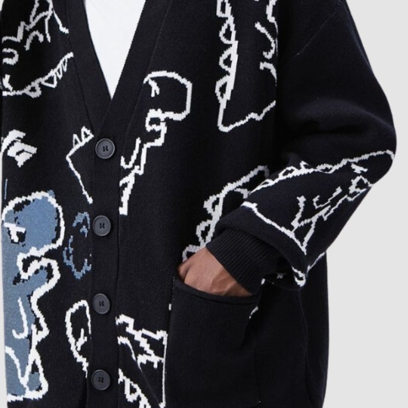 Style Core Aesthetics, New Style Trends Dinosaur Cardigan Sweater Style Core Aesthetics, New Style Trends Dinosaur Cardigan Sweater