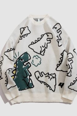 Style Core Aesthetics, New Style Trends Dinosaur Printed Sweater
