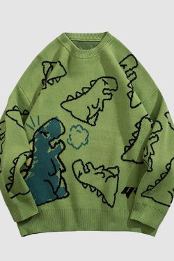 Style Core Aesthetics, New Style Trends Dinosaur Printed Sweater