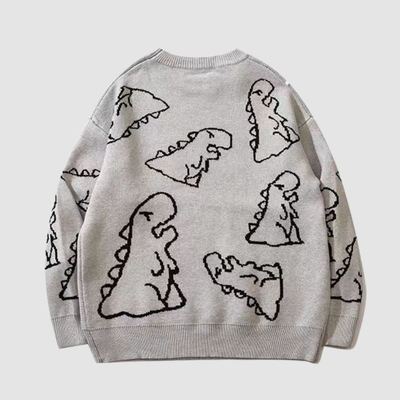 Style Core Aesthetics, New Style Trends Dinosaur Printed Sweater Style Core Aesthetics, New Style Trends Dinosaur Printed Sweater