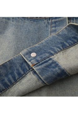 Style Core Aesthetics, New Style Trends Distressed Denim Butterfly Embroidered Jacket