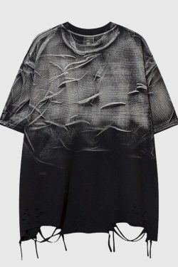 Style Core Aesthetics, New Style Trends Distressed Graphic Oversized T-Shirt
