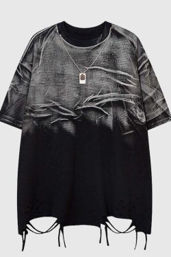 Style Core Aesthetics, New Style Trends Distressed Graphic Oversized T-Shirt