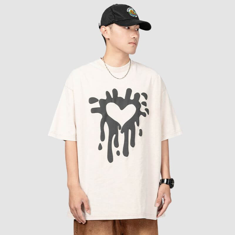 Style Core Aesthetics, New Style Trends Distressed Heart Print Tee Style Core Aesthetics, New Style Trends Distressed Heart Print Tee