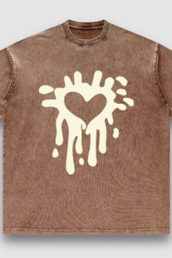 Style Core Aesthetics, New Style Trends Distressed Heart Print Tee