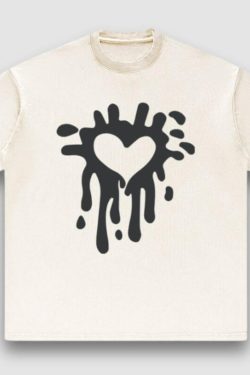 Style Core Aesthetics, New Style Trends Distressed Heart Print Tee