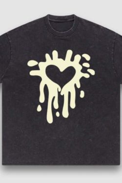 Style Core Aesthetics, New Style Trends Distressed Heart Print Tee