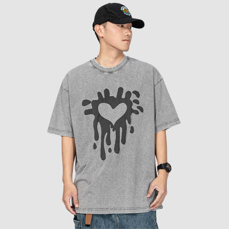 Style Core Aesthetics, New Style Trends Distressed Heart Print Tee Style Core Aesthetics, New Style Trends Distressed Heart Print Tee