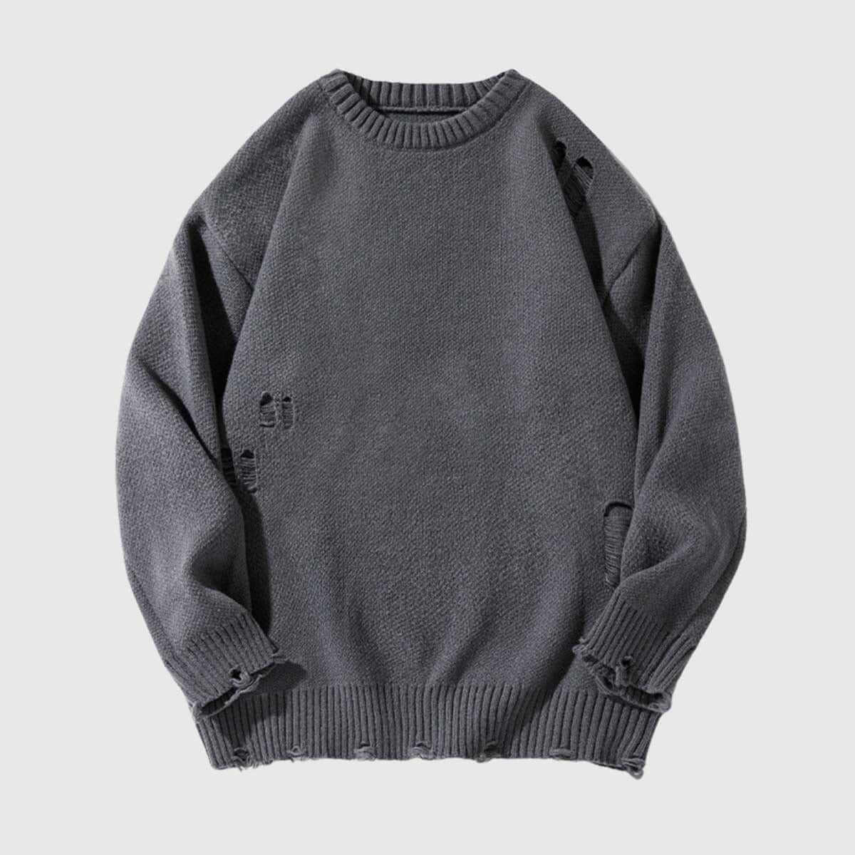 Style Core Aesthetics, New Style Trends Distressed Knit Pullover Sweater Style Core Aesthetics, New Style Trends Distressed Knit Pullover Sweater
