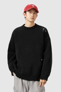 Style Core Aesthetics, New Style Trends Distressed Knit Pullover Sweater