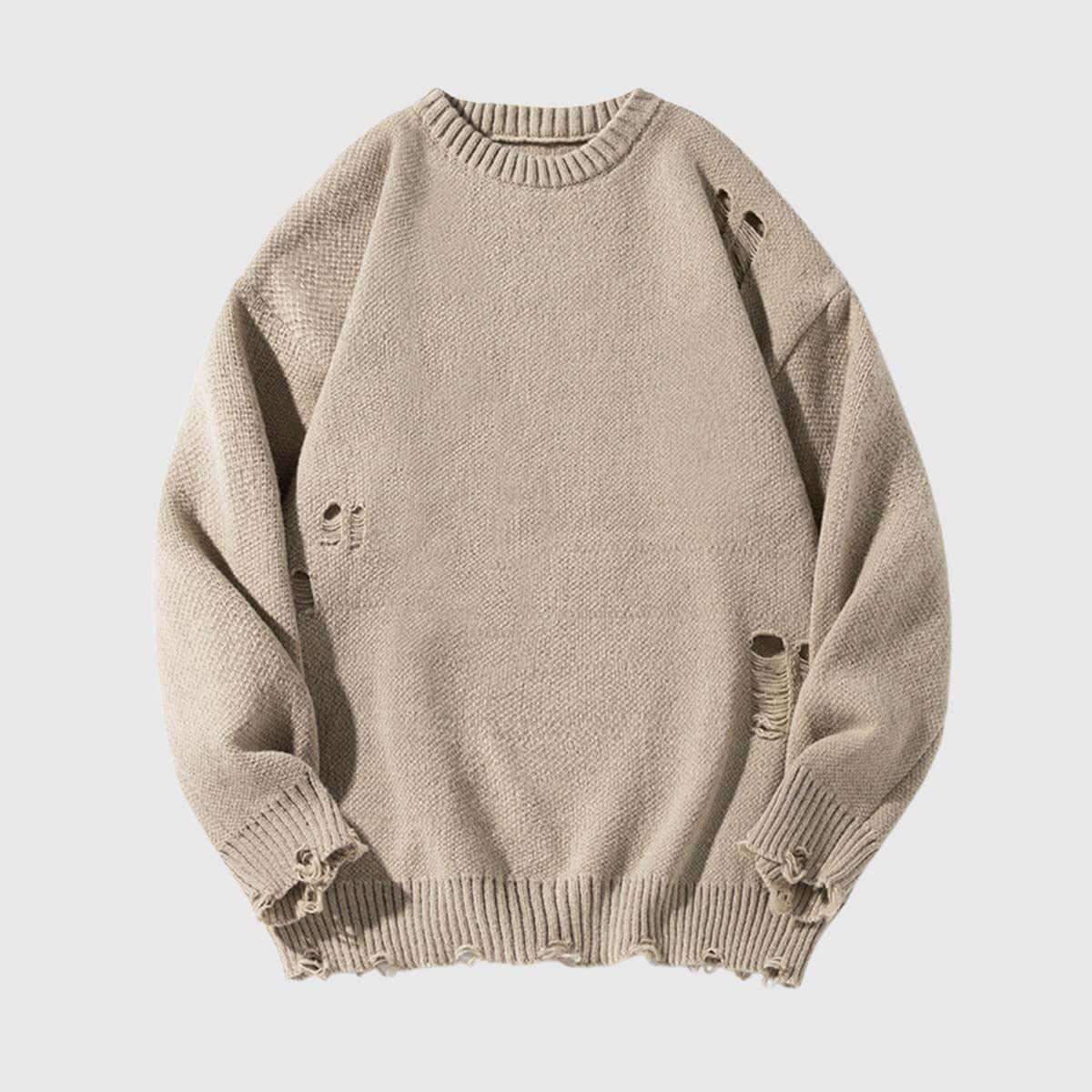 Style Core Aesthetics, New Style Trends Distressed Knit Pullover Sweater Style Core Aesthetics, New Style Trends Distressed Knit Pullover Sweater