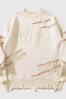 Style Core Aesthetics, New Style Trends Distressed Knit Pullover Sweater