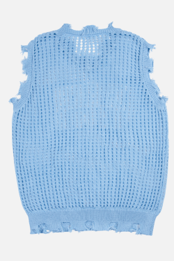 Style Core Aesthetics, New Style Trends Distressed Letter Knit Vest