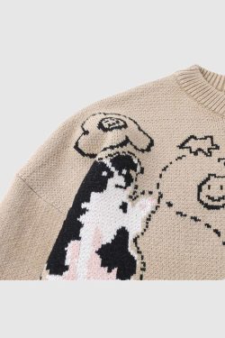 Style Core Aesthetics, New Style Trends Dog Pattern Knit Sweater