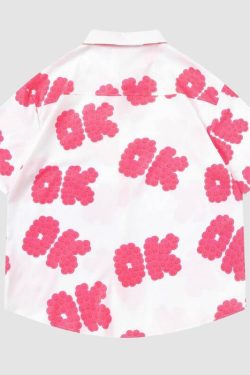 Style Core Aesthetics, New Style Trends Dopamine 'OK' Print Shirts