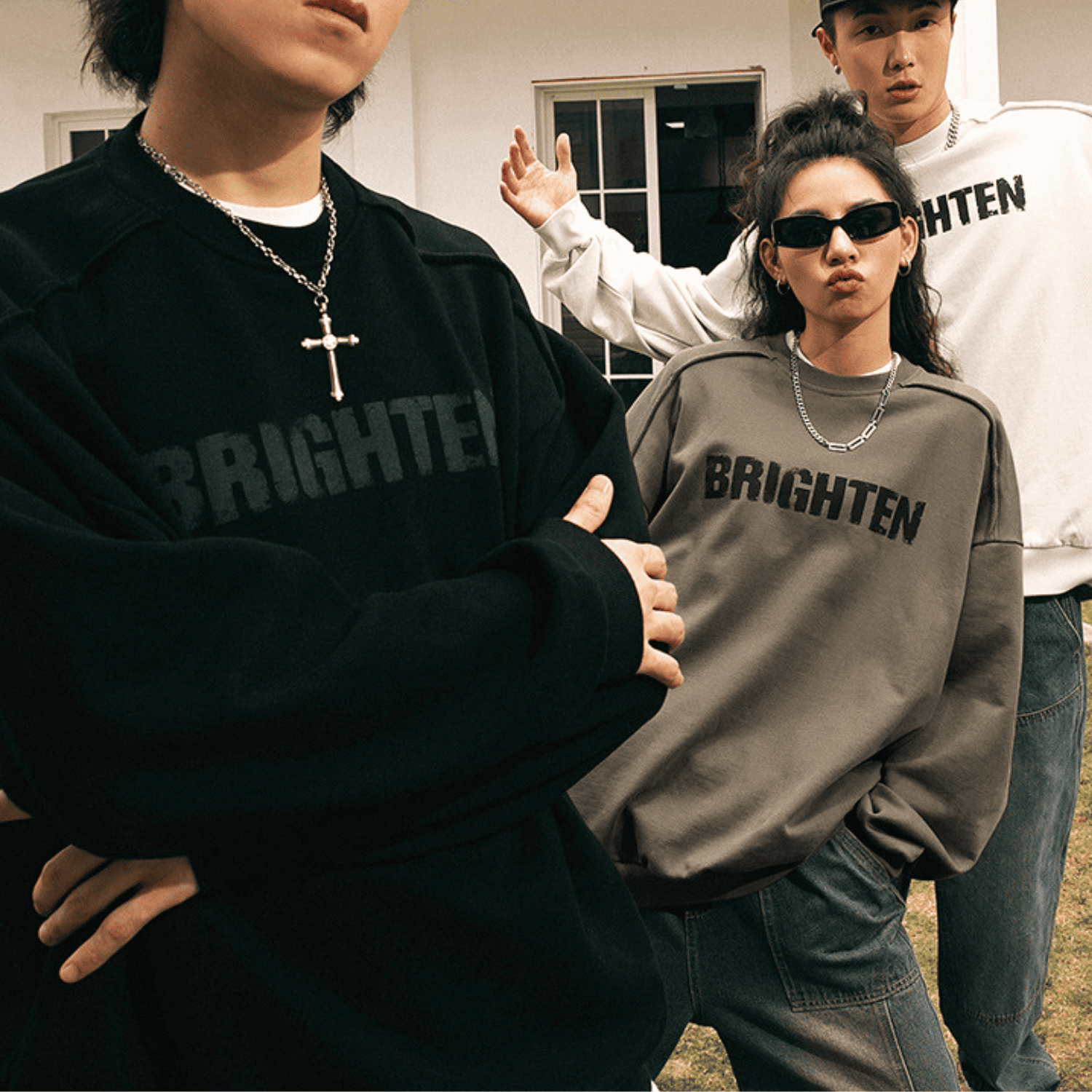 Style Core Aesthetics, New Style Trends Double Letter Print Sweatshirt Style Core Aesthetics, New Style Trends Double Letter Print Sweatshirt