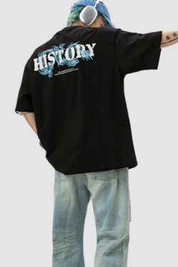 Style Core Aesthetics, New Style Trends Dragon Pattern Printed Tee