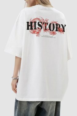 Style Core Aesthetics, New Style Trends Dragon Pattern Printed Tee