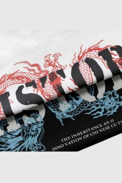 Style Core Aesthetics, New Style Trends Dragon Pattern Printed Tee