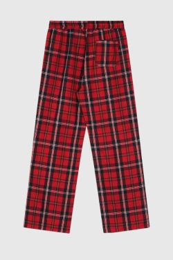 Style Core Aesthetics, New Style Trends Drawstring Plaid Casual Pants
