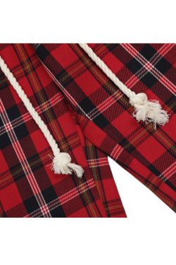 Style Core Aesthetics, New Style Trends Drawstring Plaid Casual Pants