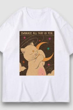 Style Core Aesthetics, New Style Trends Embrace Moon Cartoon Print Tee