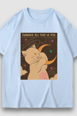 Style Core Aesthetics, New Style Trends Embrace Moon Cartoon Print Tee