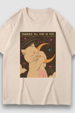 Style Core Aesthetics, New Style Trends Embrace Moon Cartoon Print Tee
