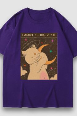 Style Core Aesthetics, New Style Trends Embrace Moon Cartoon Print Tee