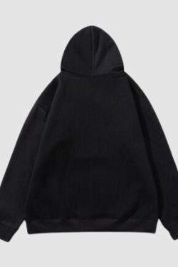 Style Core Aesthetics, New Style Trends Embroidered Alphabet Loose Hoodie