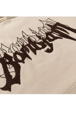 Style Core Aesthetics, New Style Trends Embroidered Alphabet Loose Hoodie